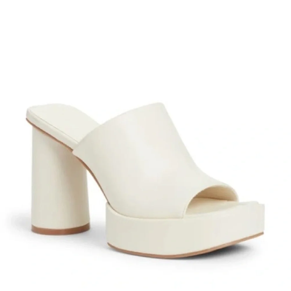 OPEN EDIT Penni Platform Slide Sandal In Ivory